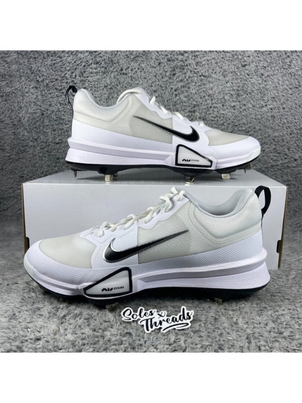 Nike Force Zoom Trout 9 Pro Baseball Metal Size 11 Men White Black FB2907-102